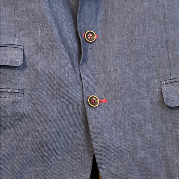 Men's Blue Blazer - Picture 3 of 8